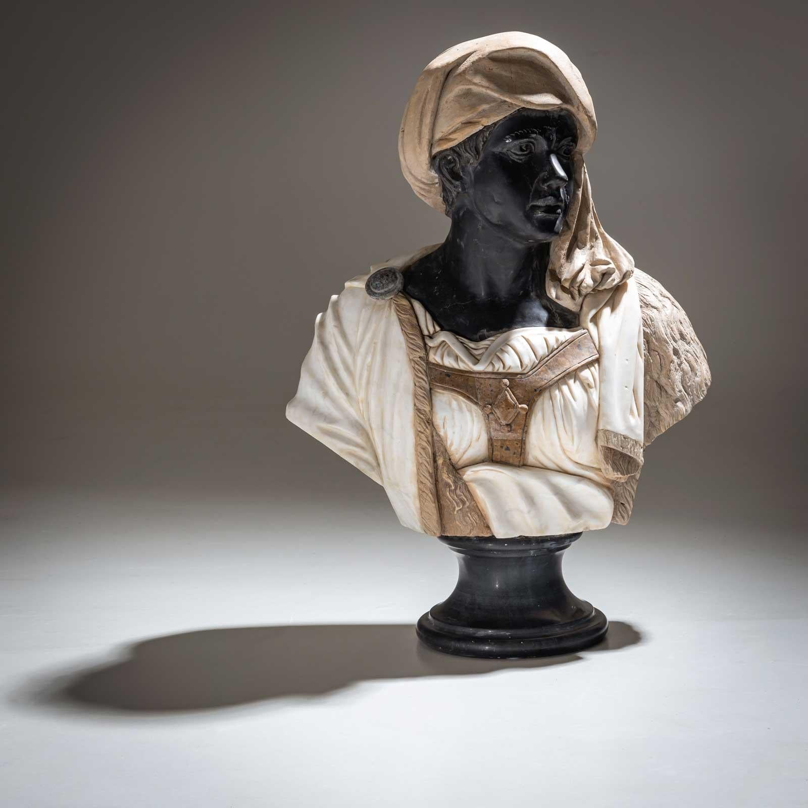 Marble Bust of an African Man, Italy 20th Century For Sale 14