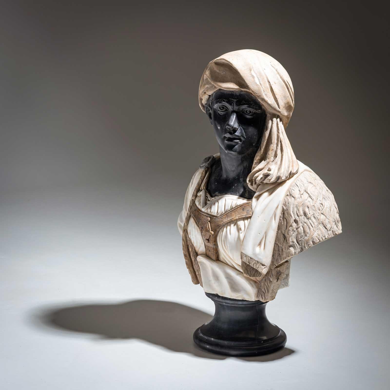 Marble Bust of an African Man, Italy 20th Century For Sale 15
