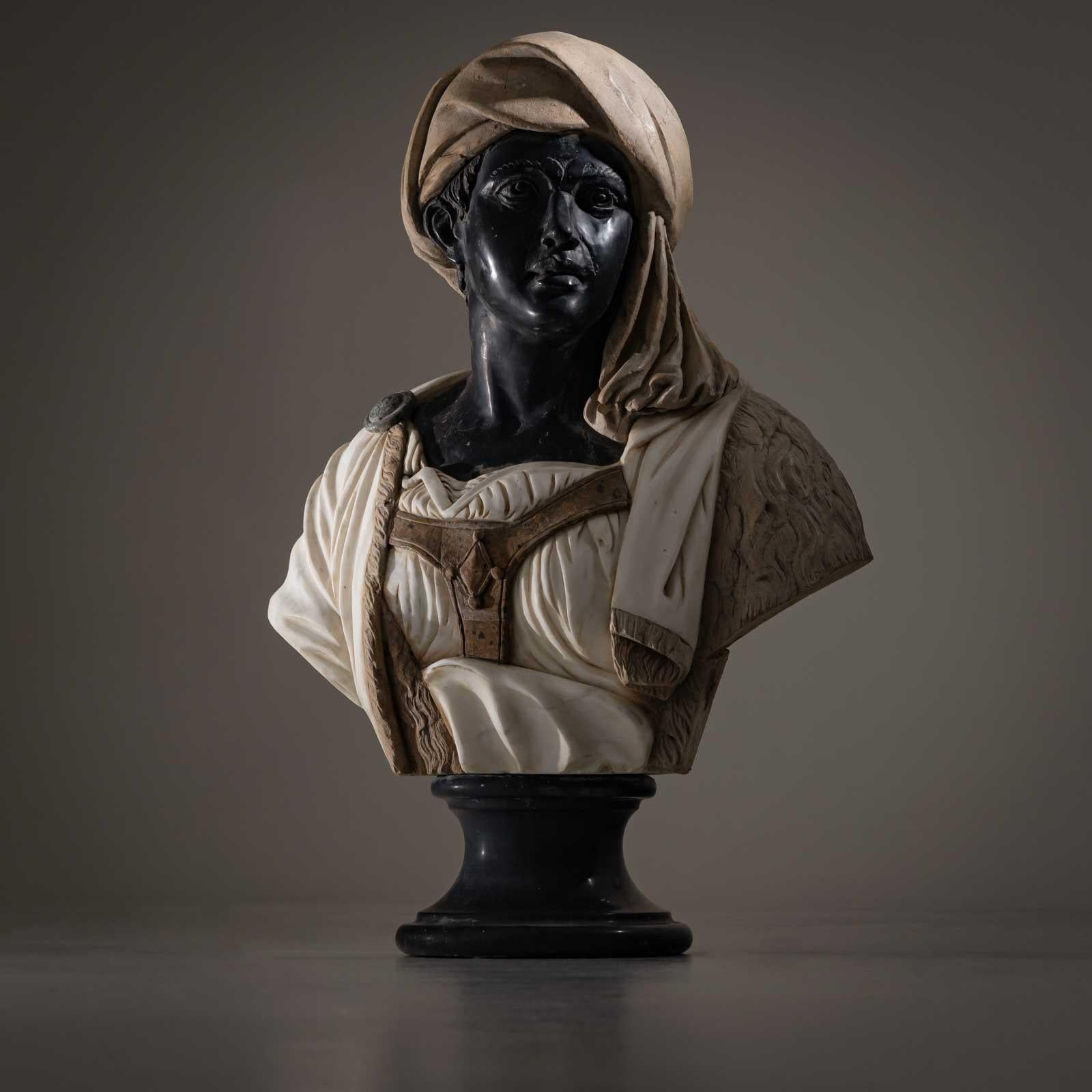 Marble Bust of an African Man, Italy 20th Century For Sale 1