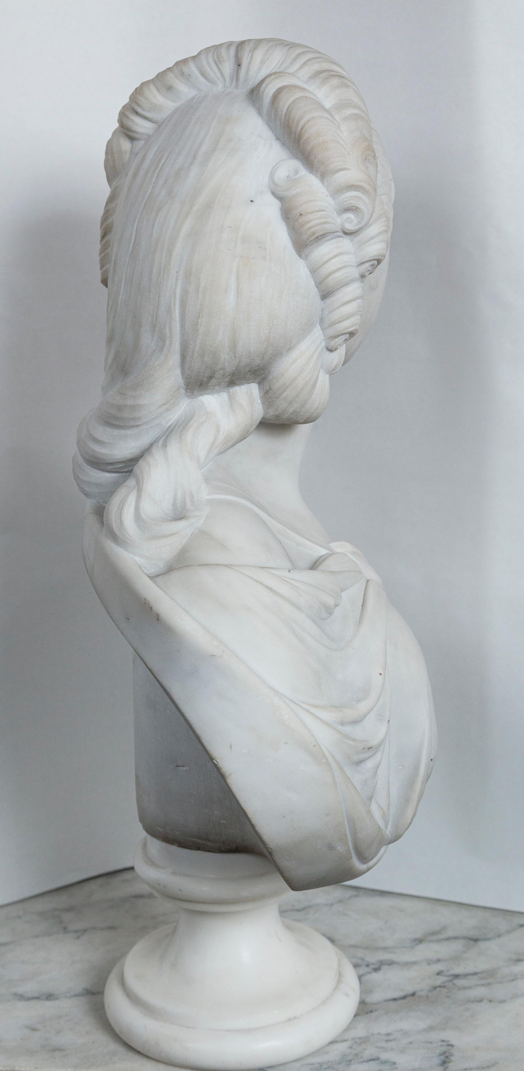 Marble Bust of an Elegant Lady For Sale 3