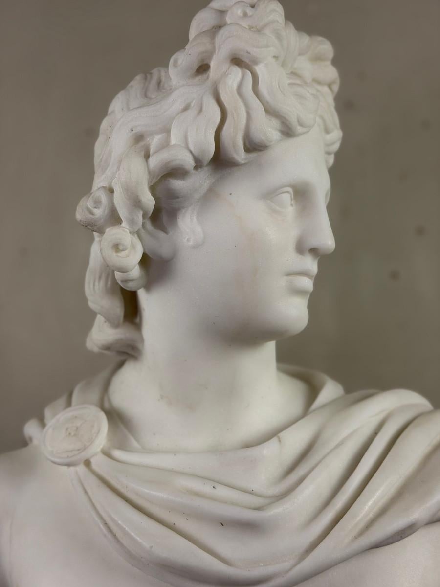 Greco-romano Busto di Apollo in marmo, 1880 circa in vendita