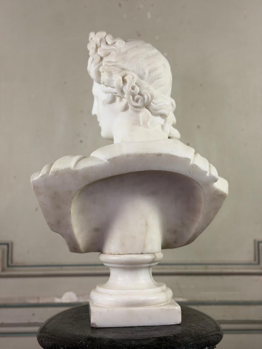 Marmo Busto di Apollo in marmo, 1880 circa in vendita
