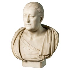 Antique Marble Portrait Bust of Edward Willes by John Bacon
