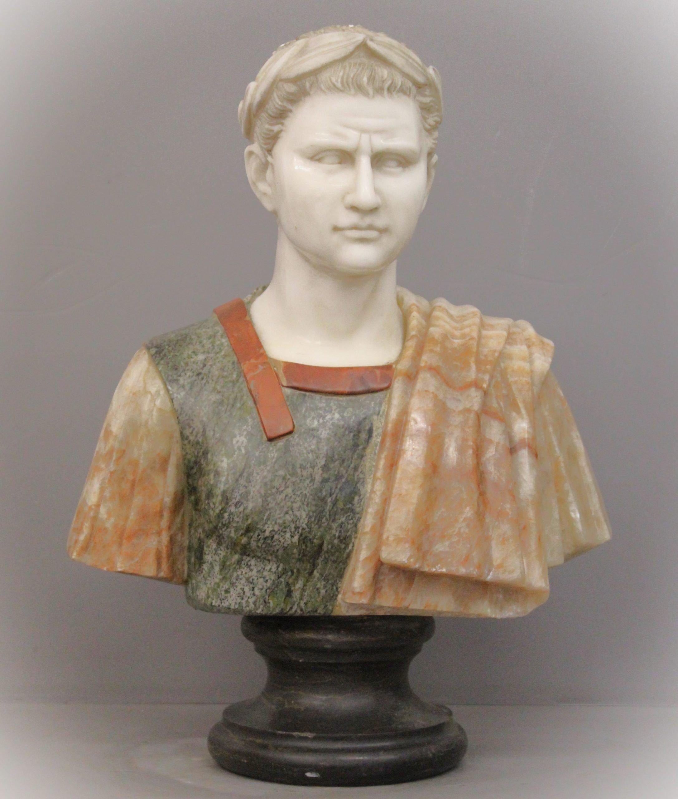 Marble Bust of Emperor, Marble Sculpture In Good Condition For Sale In Rome, IT