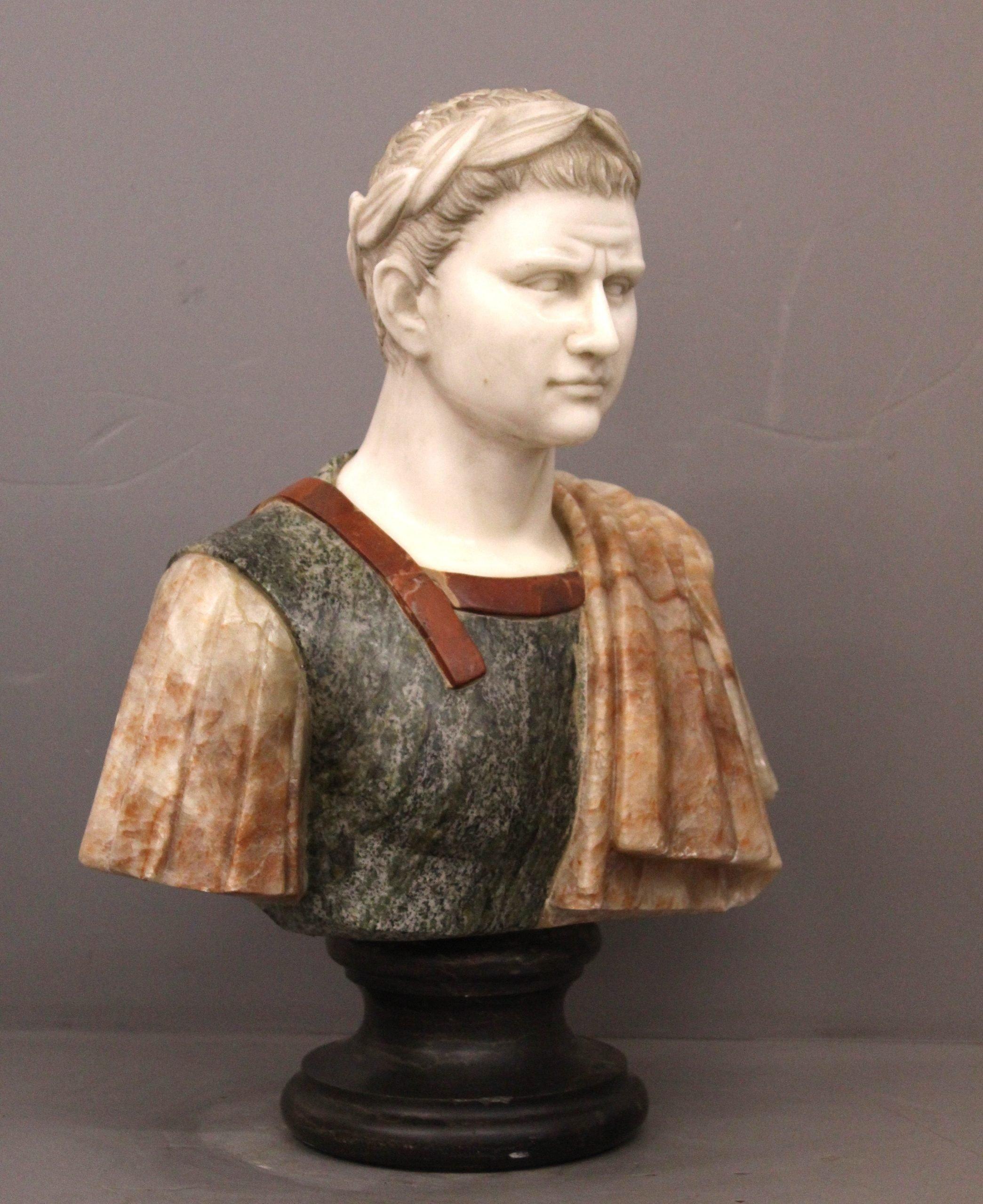 Early 20th Century Marble Bust of Emperor, Marble Sculpture For Sale