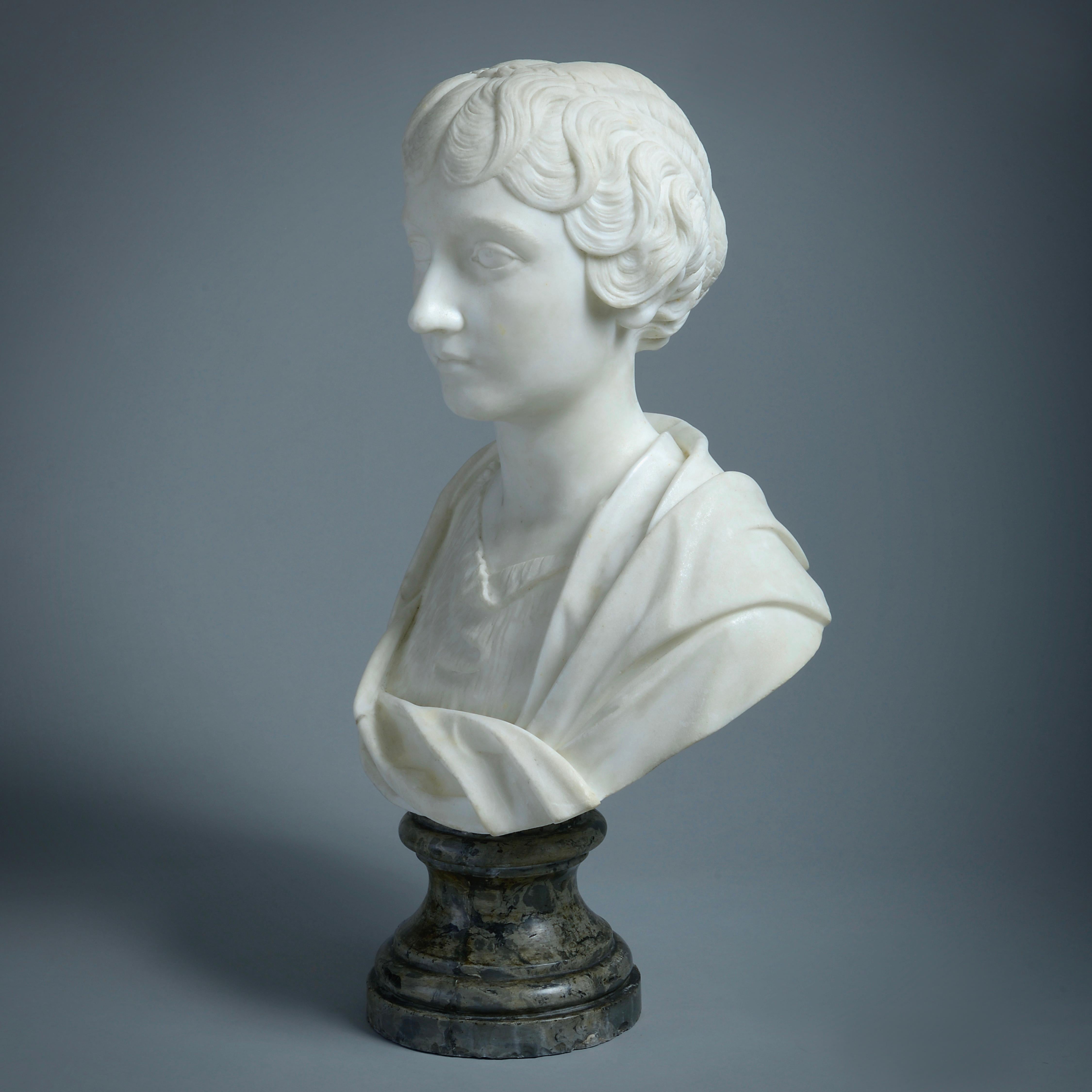 18th Century and Earlier Marble Bust of Faustina the Younger For Sale