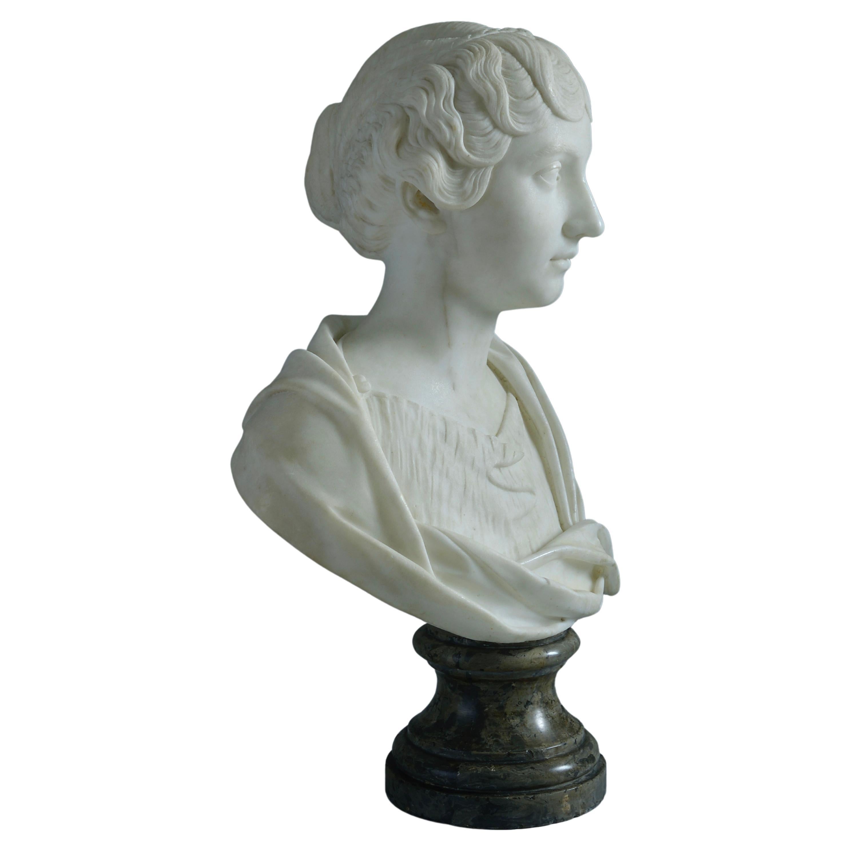 Marble Bust of Faustina the Younger For Sale
