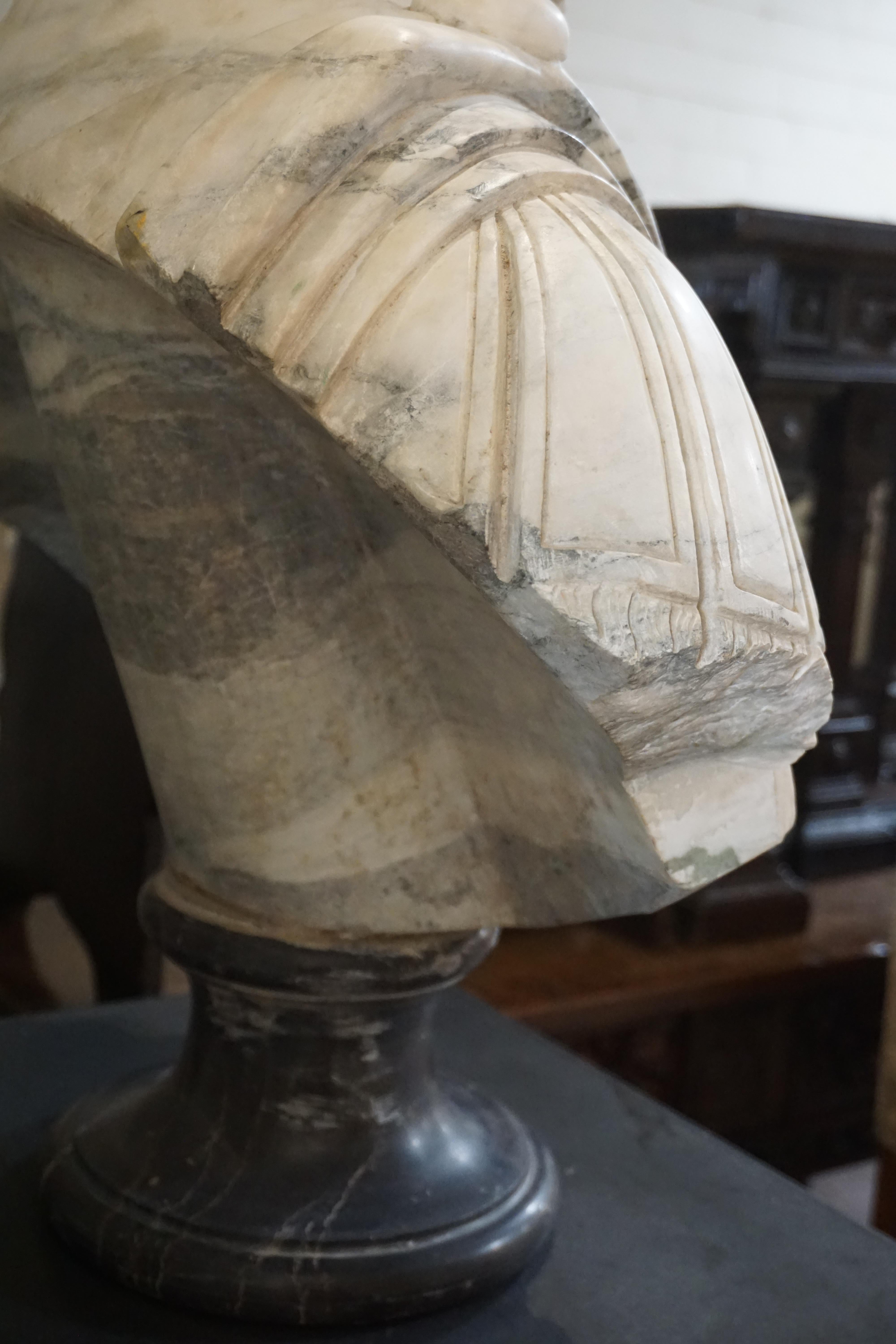 Marble Bust of Julius Caesar In Good Condition In Dallas, TX