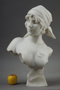 Busto de mármol de "La fille de Bohême" de Emmanuel Villanis