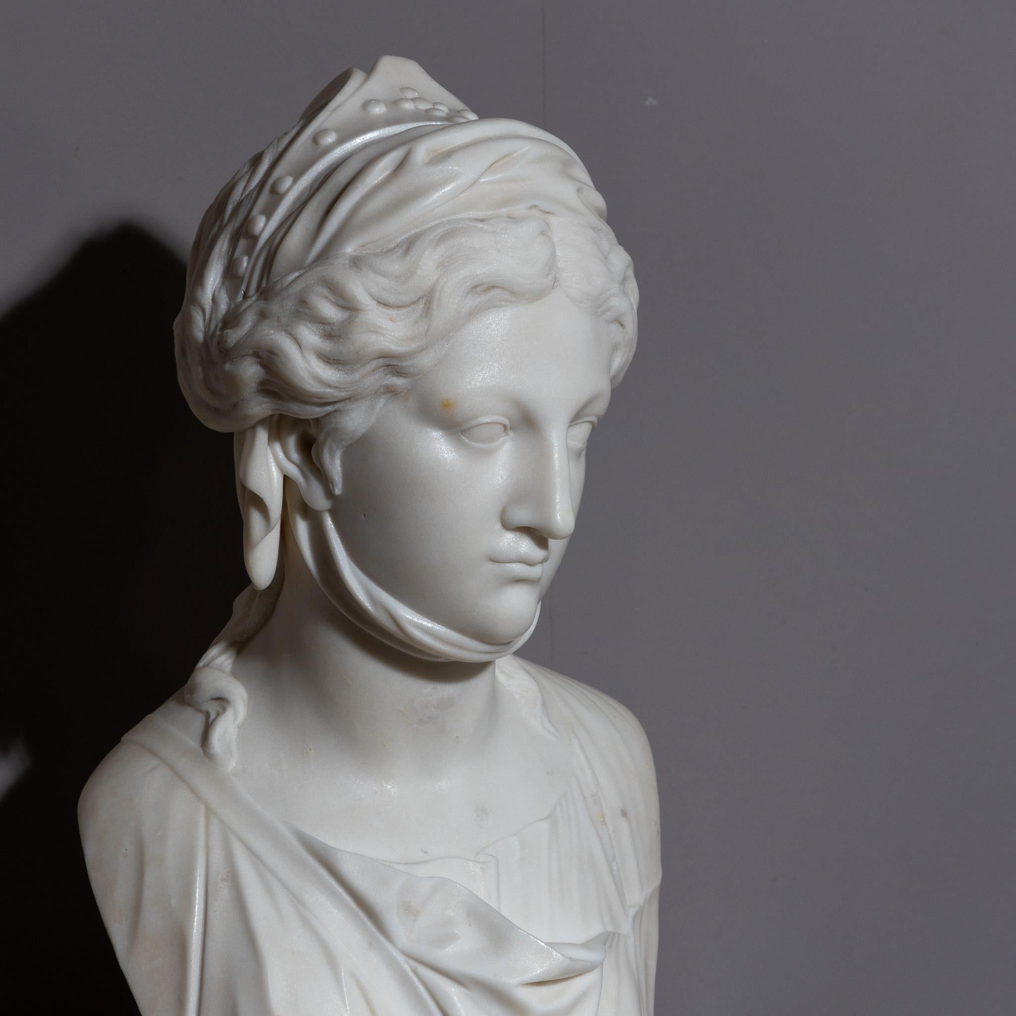 Early 19th Century Marble Bust of La Zingara, circa 1800 For Sale