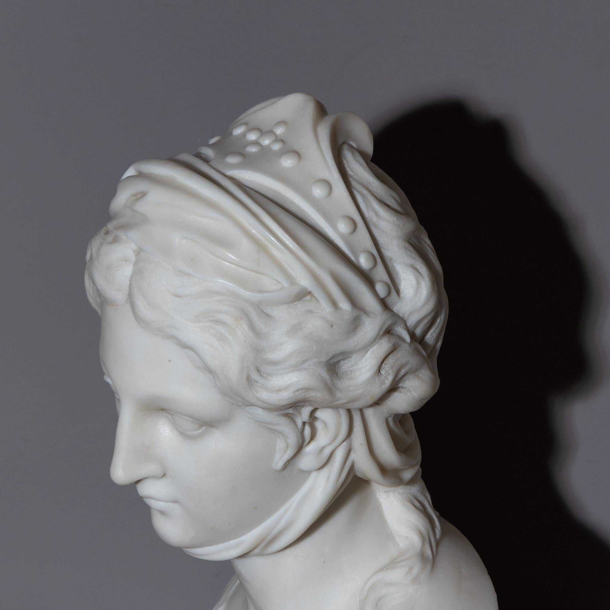 Marble Bust of La Zingara, circa 1800 For Sale 3