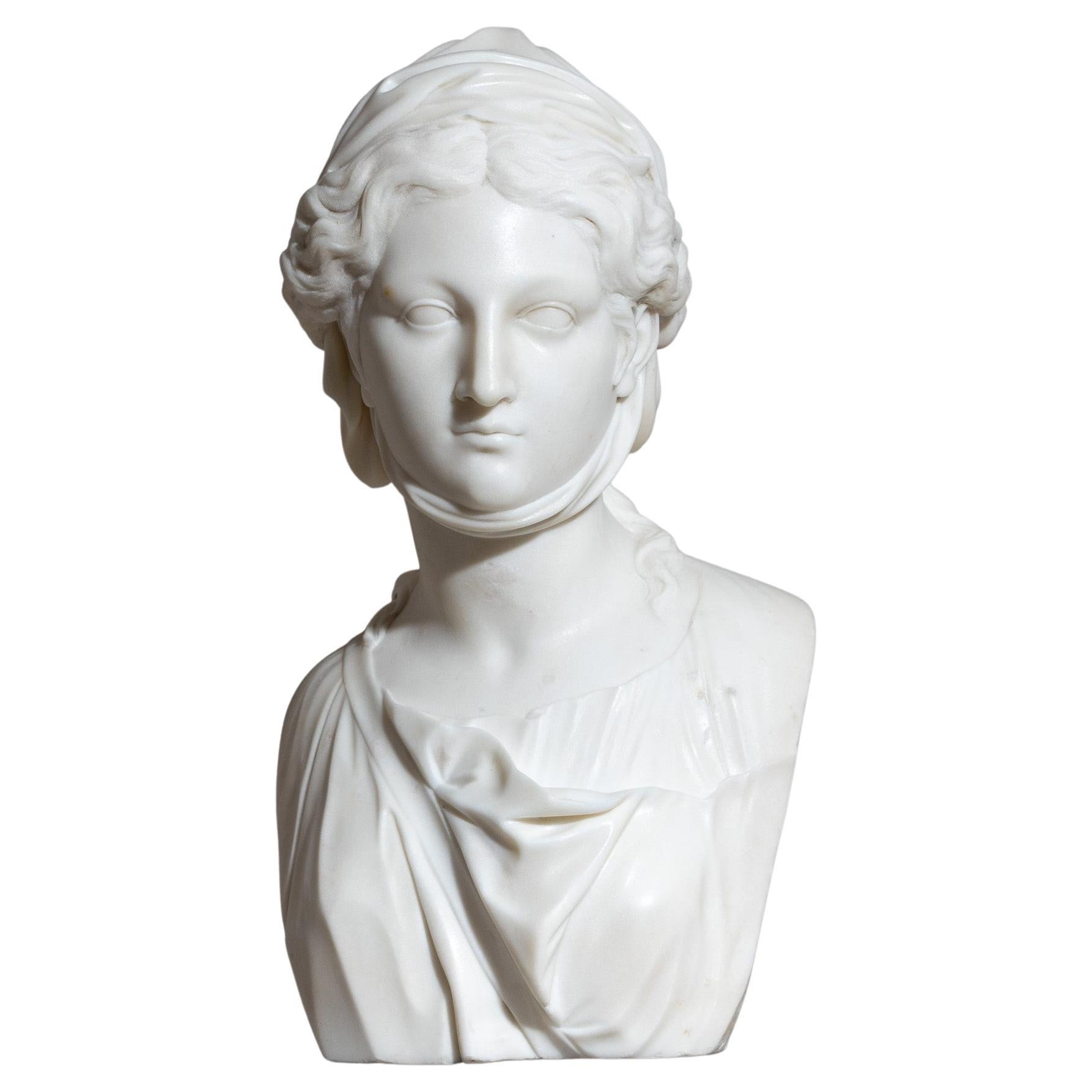 Marble Bust of La Zingara, circa 1800 For Sale