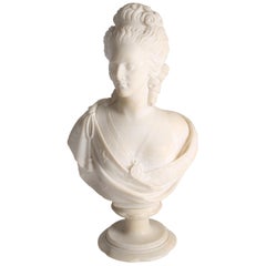 Marble Bust of Marie Antoinette After Félix Lecomte's Original at Versailles