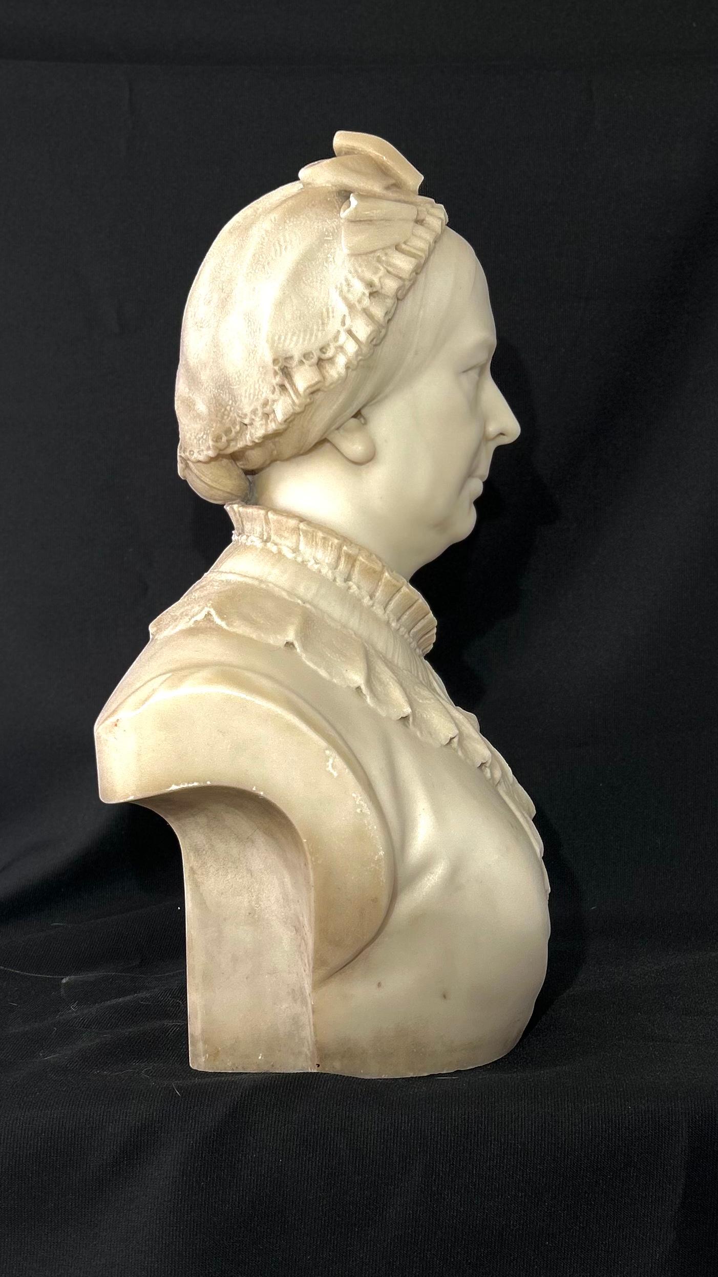 19th Century Marble Bust of Queen Victoria 