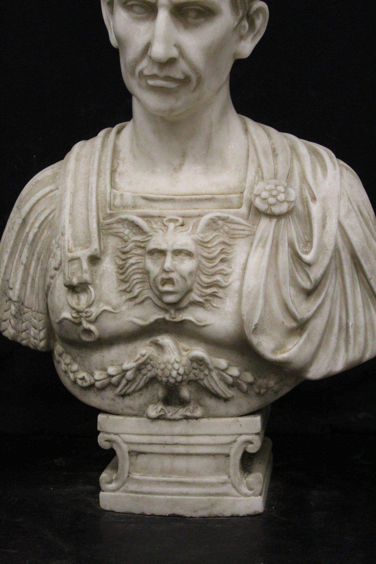 Sculpture of a Roman Emperor in white Carrara marble. ADDITIONAL PHOTOS, INFORMATION OF THE LOT AND SHIPPING INFORMATION CAN BE REQUEST BY SENDING AN EMAIL TO

Indicative shipping costs in Italy: 120€ and Europe: 240€. 
Tags: Imperatore Romano.