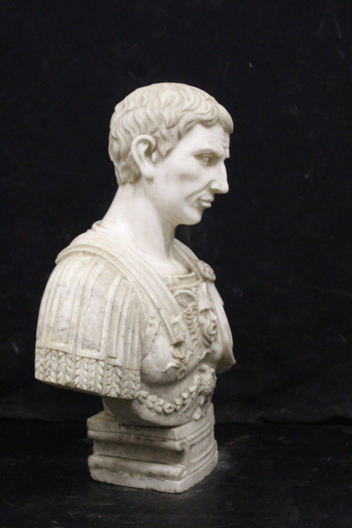 20th Century Marble bust of Roman Emperor For Sale