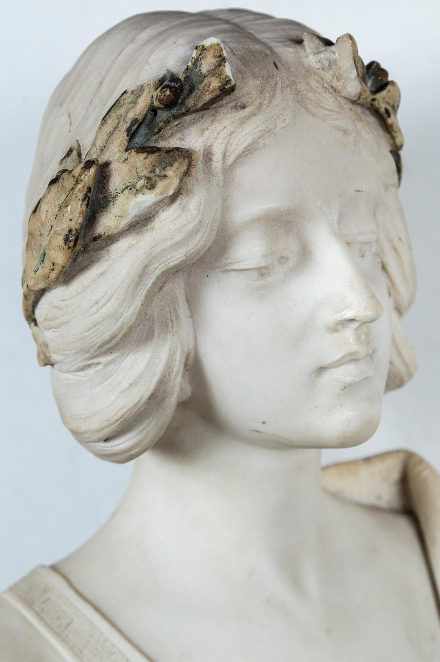 Marble Bust of Sapho For Sale 4