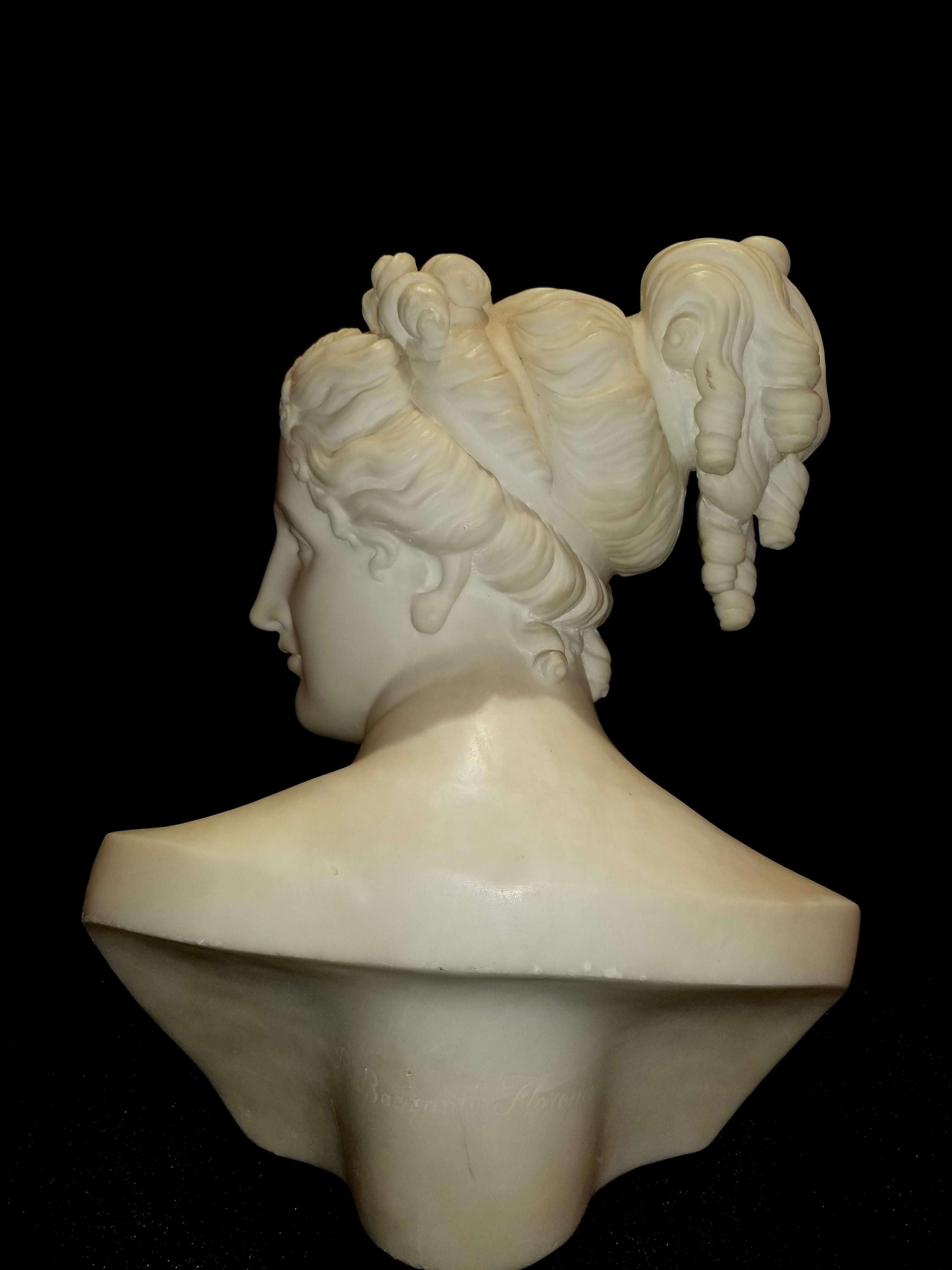 Neoclassical Marble Bust of Venus after Antonio Canova, Signed Pietro Bazzanti, Florence