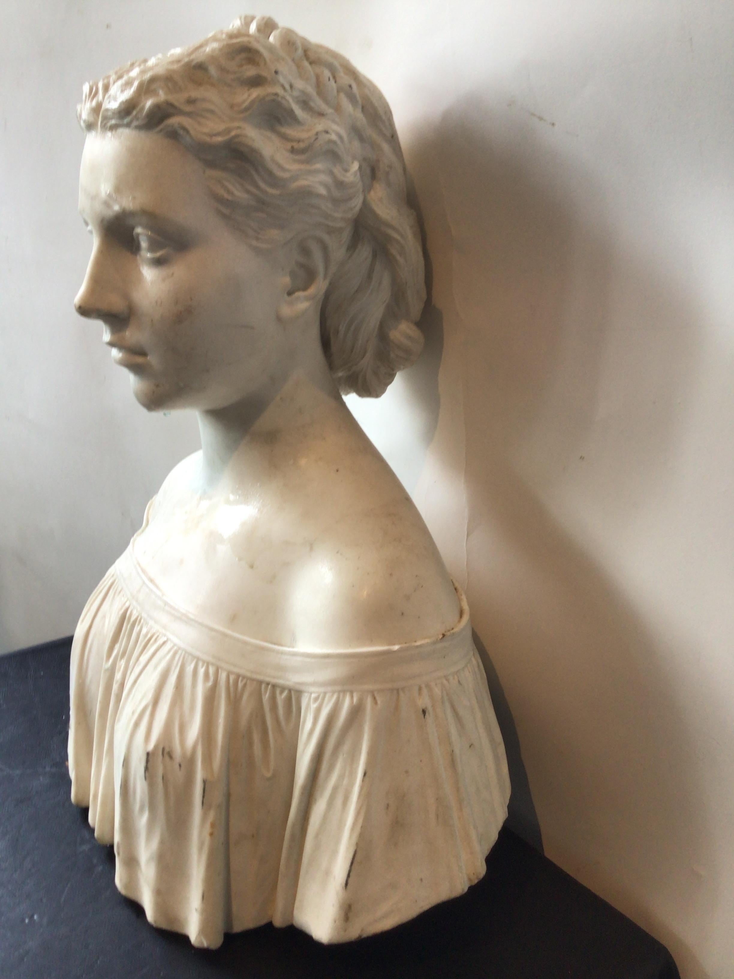 marble bust of a woman