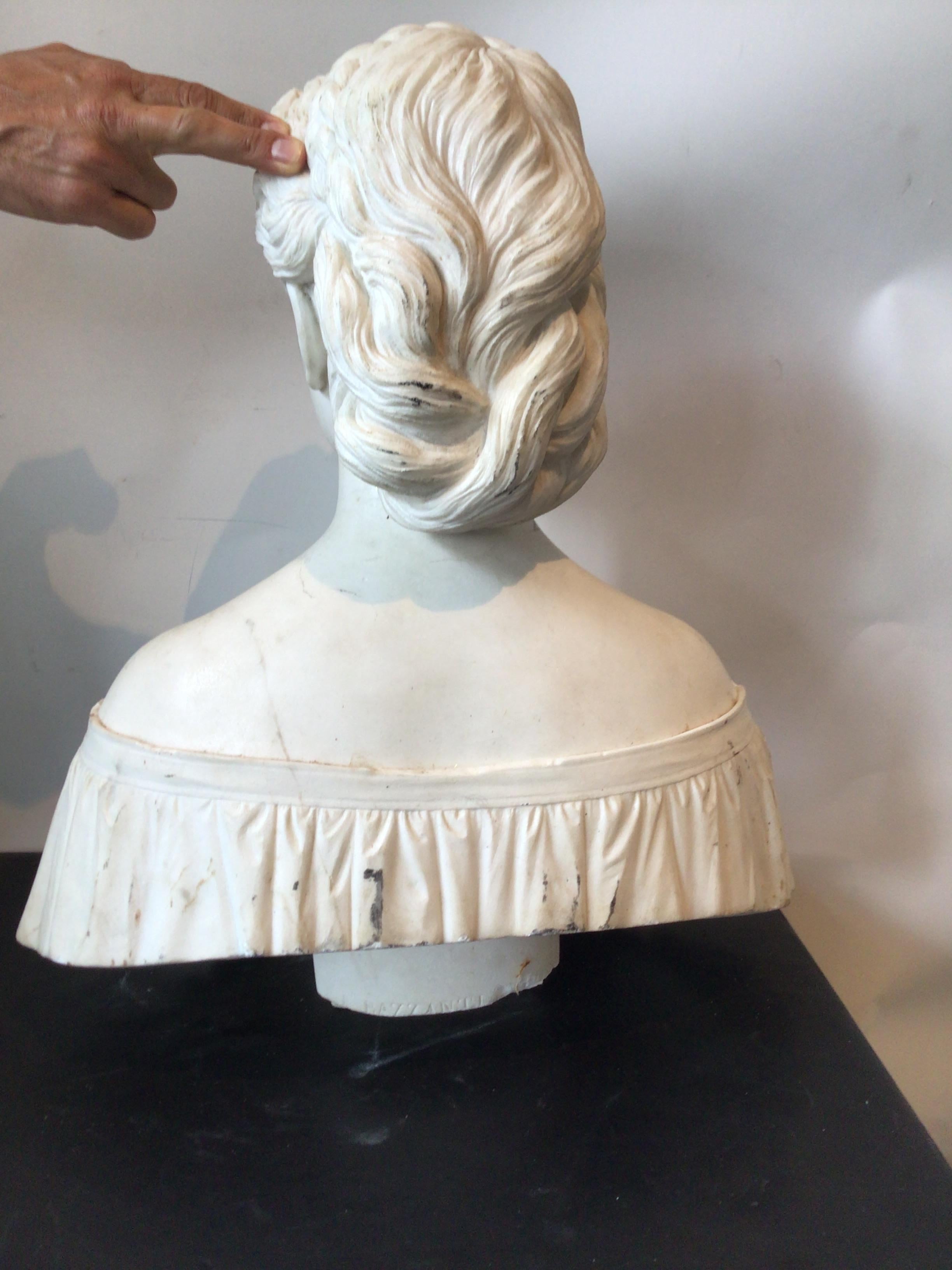 Marble Bust of Woman by Pietro Bazzanti For Sale 1