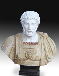 Marble Bust, Roman Emperor, 20th Century