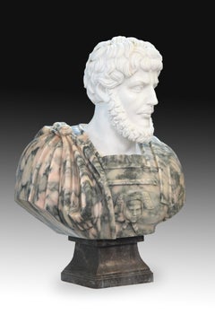 Marble Bust, Roman Emperor, 20th Century