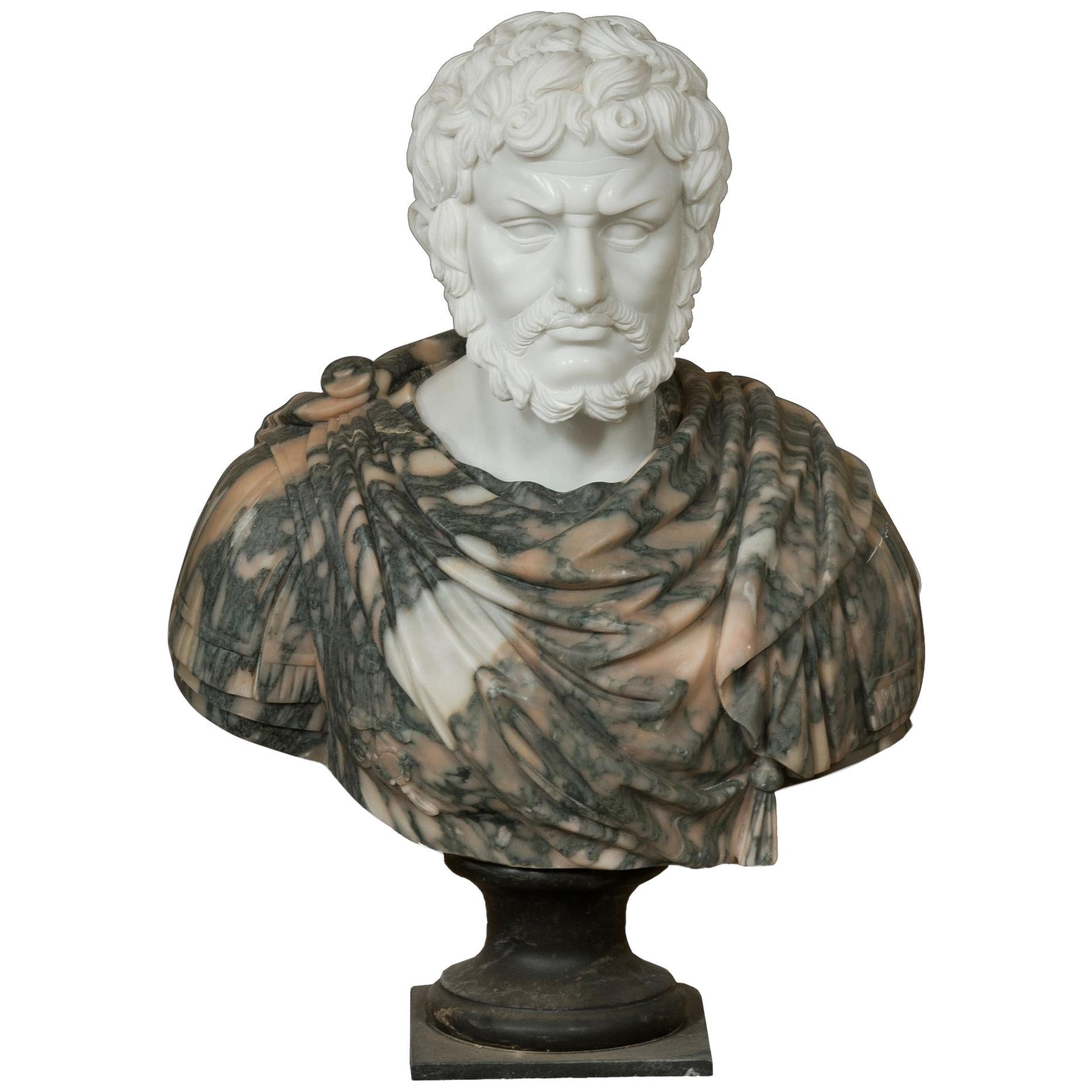 Marble Bust "Roman Emperor", 20th Century