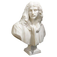 Marble Bust Sculpture of Moliere 