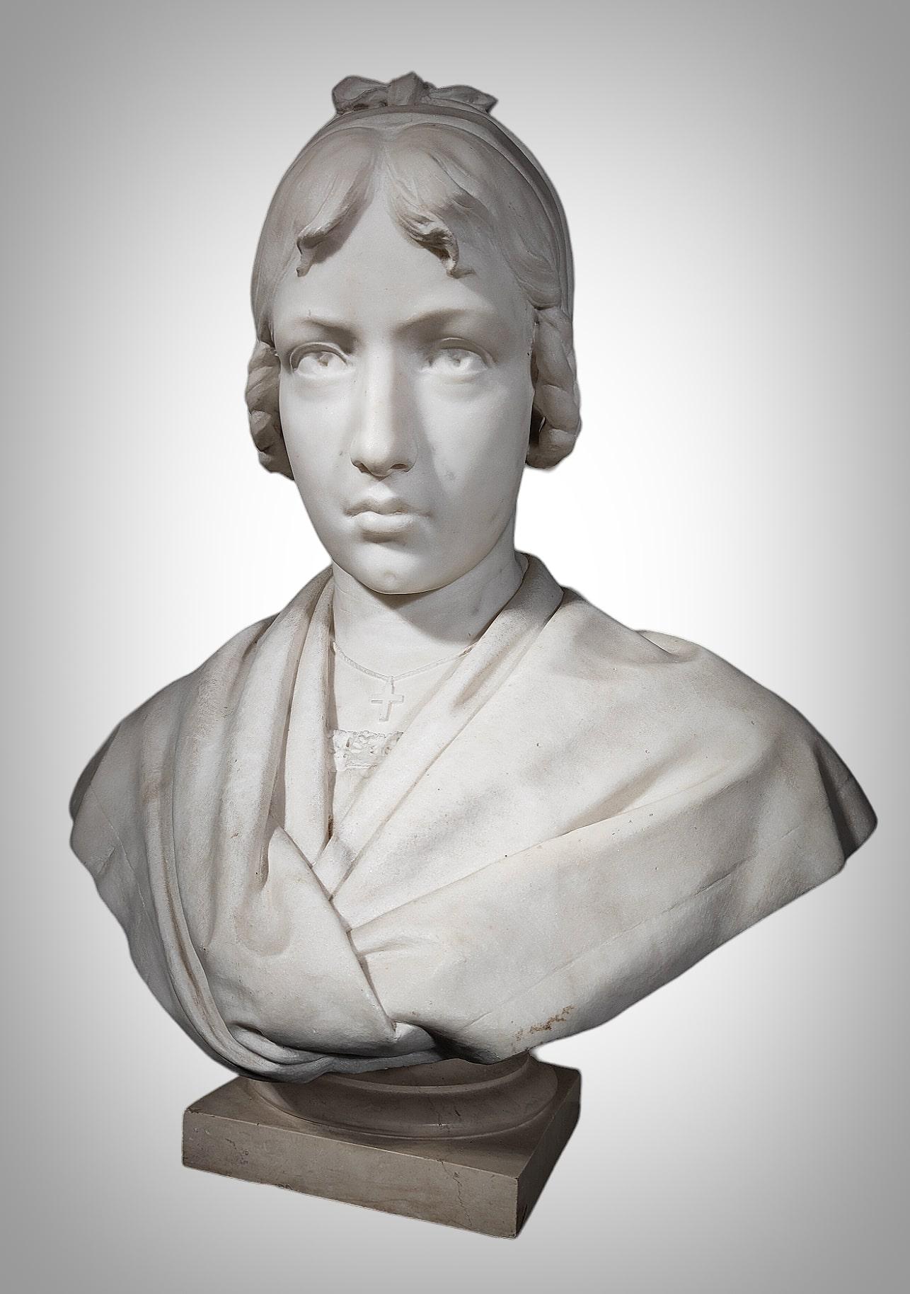 20th Century Marble Bust Signed (1927) For Sale