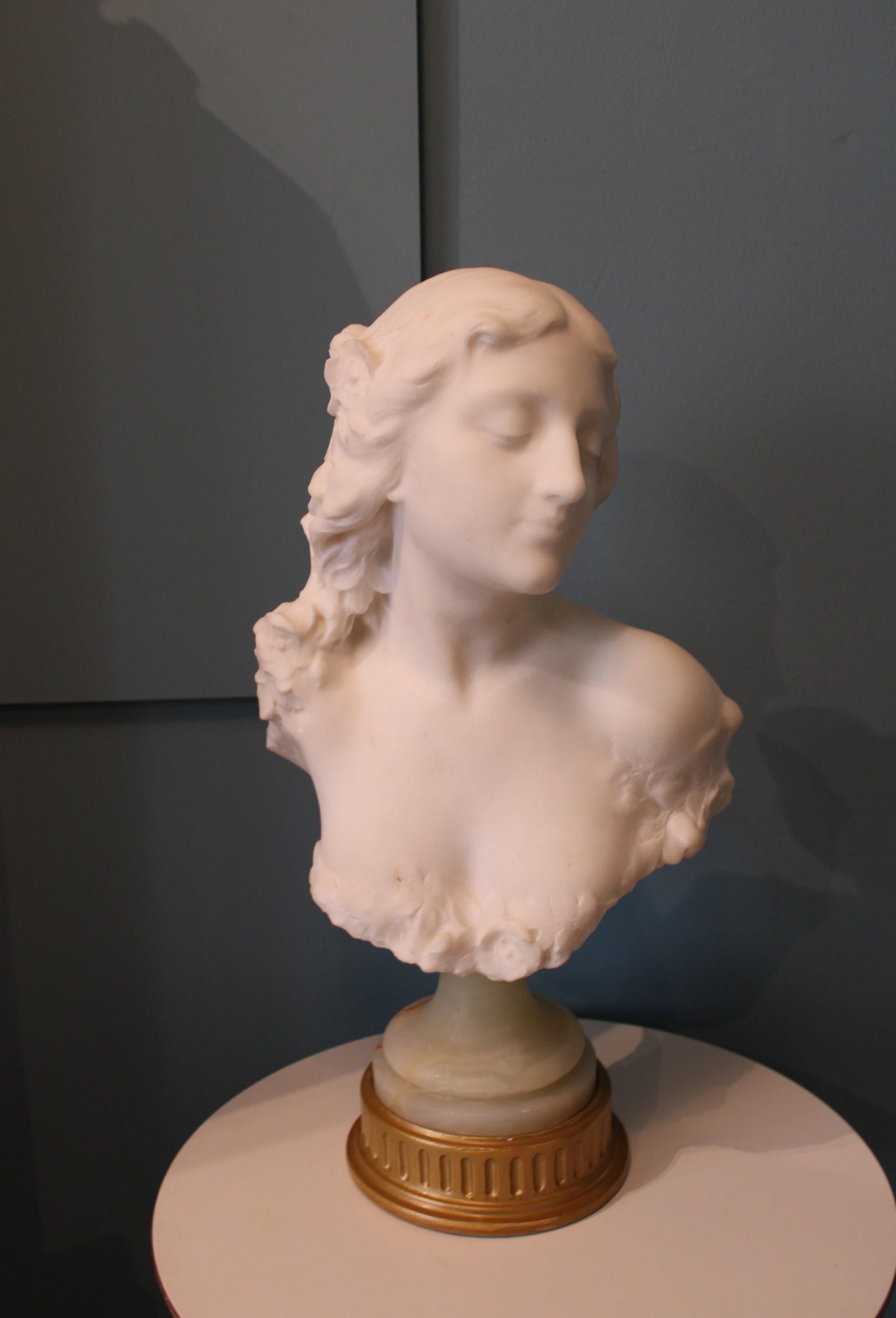 European Marble Bust Signed Bozzoni For Sale