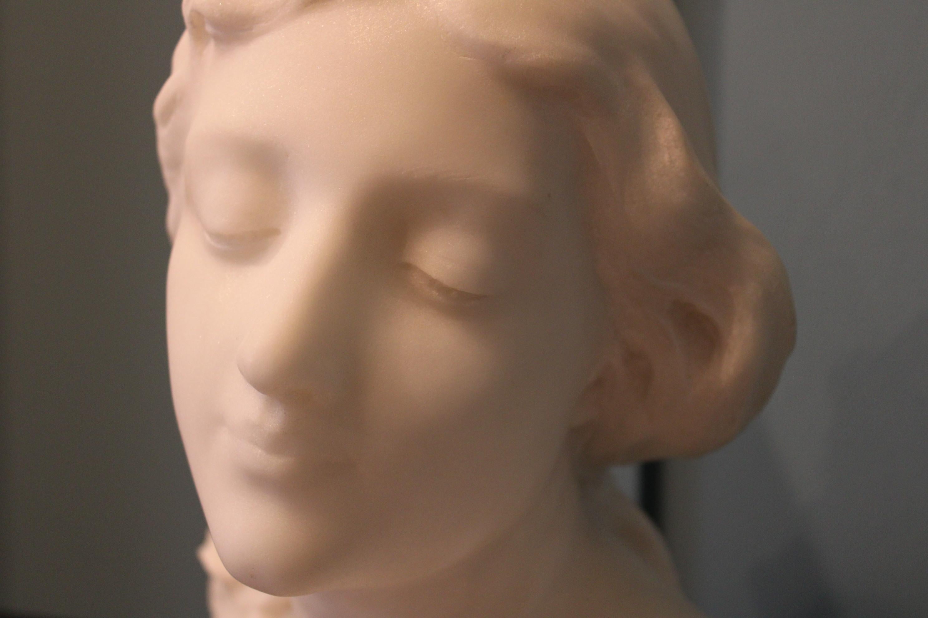 19th Century Marble Bust Signed Bozzoni For Sale