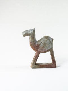Marble Camel Sculpture, Zoomorphic Carved Figurine, Morocco 1970s