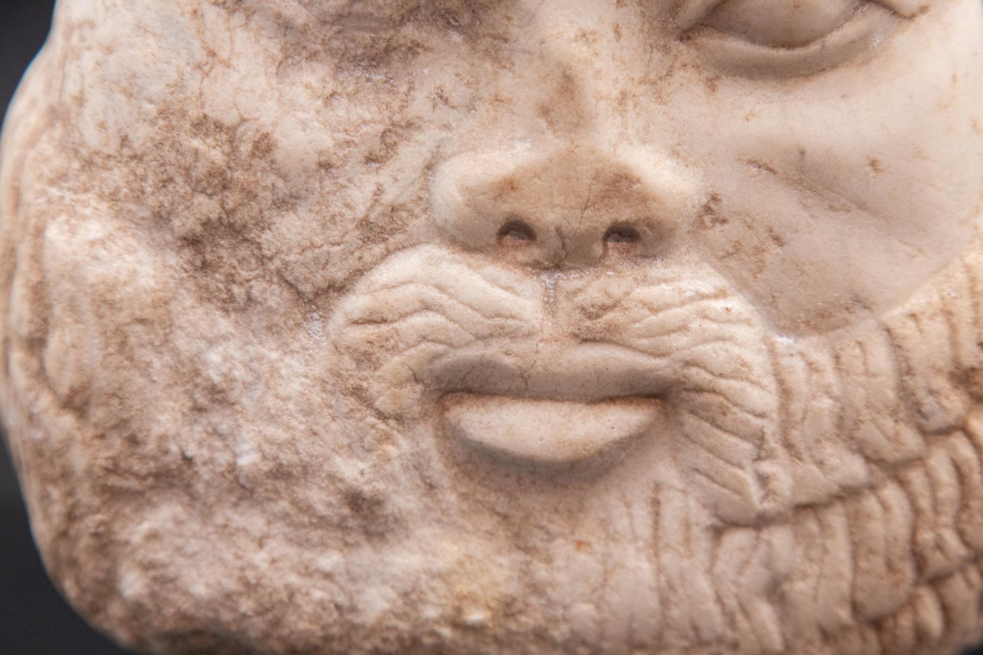 Marble Carved Face of Bearded Man 4