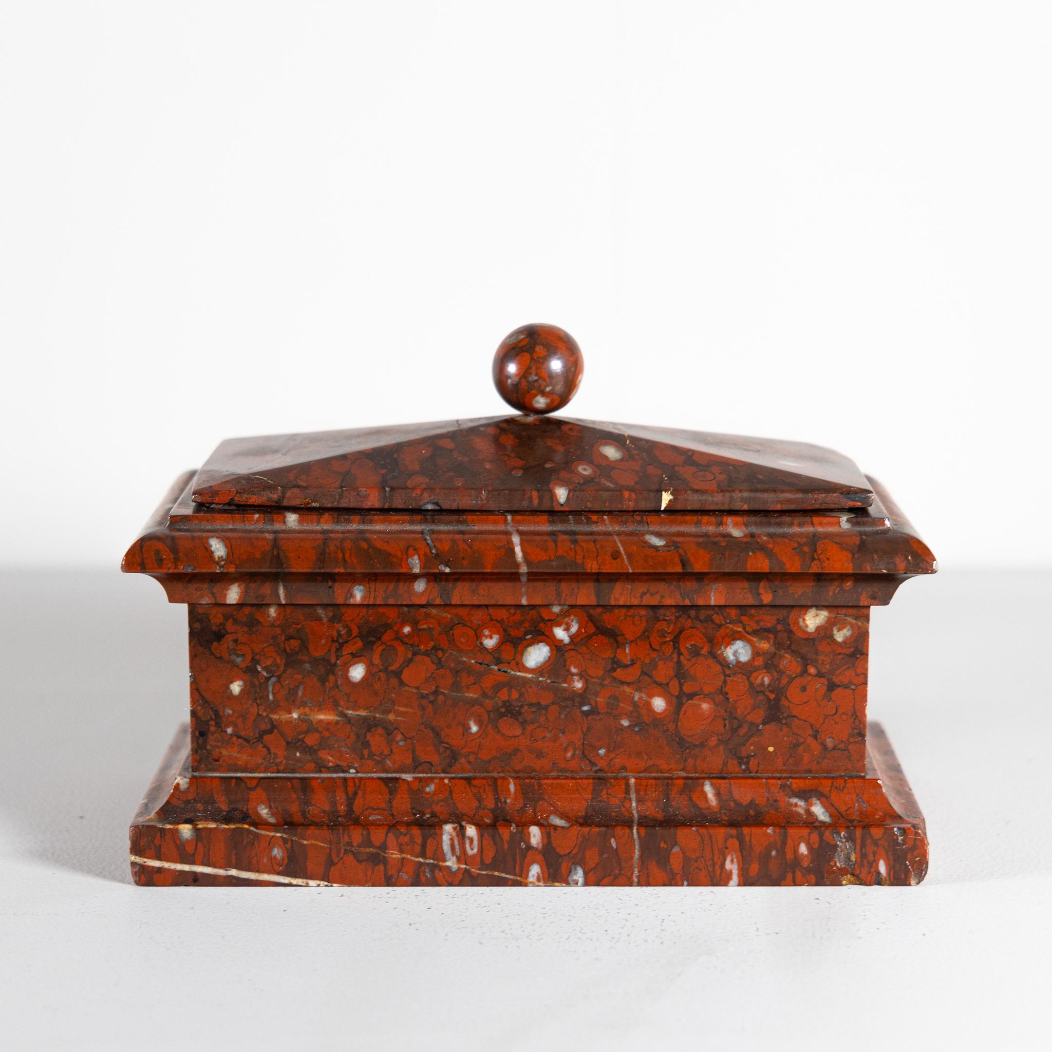 Italian Marble Case with Inkwell, Italy 2nd Half 19th Century For Sale