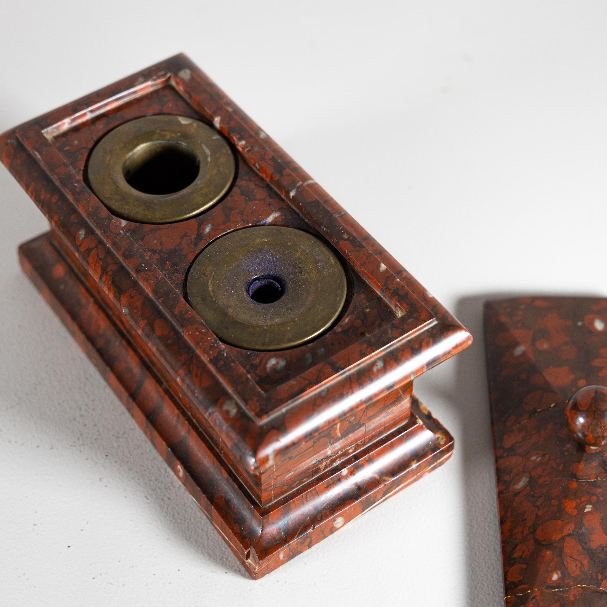 Marble Case with Inkwell, Italy 2nd Half 19th Century For Sale 3