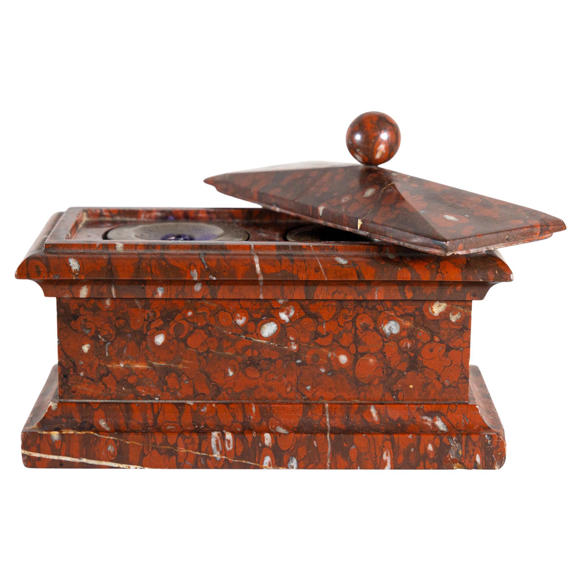 Marble Case with Inkwell, Italy 2nd Half 19th Century For Sale