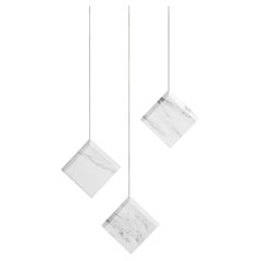 Plafonnier en marbre « Werner Jr. » Monture blanche « Carrara » en stock