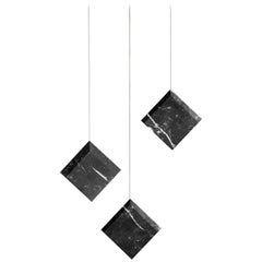 Marble Ceiling lamp "Werner Jr. Marquinia" Black Mount in Stock