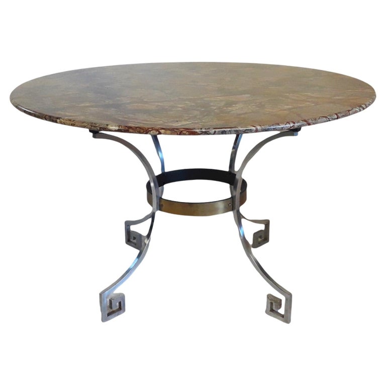 Marble Center Circular Dining Table For Sale at 1stDibs