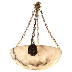 Marble chandelier with full bronze structure large model, France 1920
