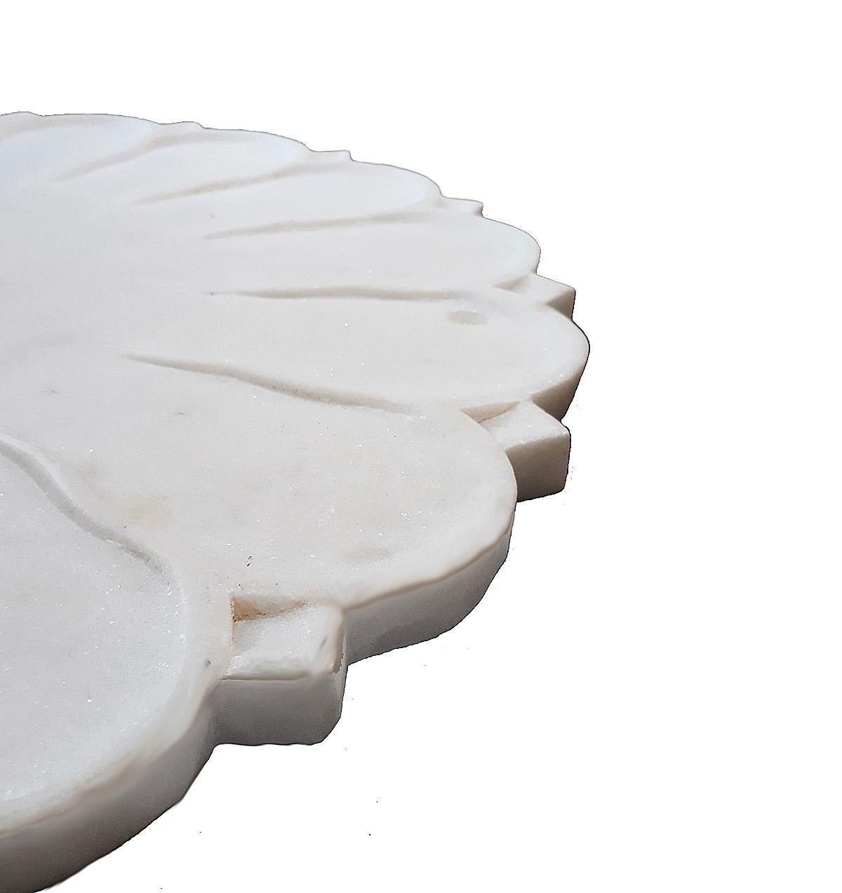 Hand-Carved  Marble Charger / Server from India For Sale