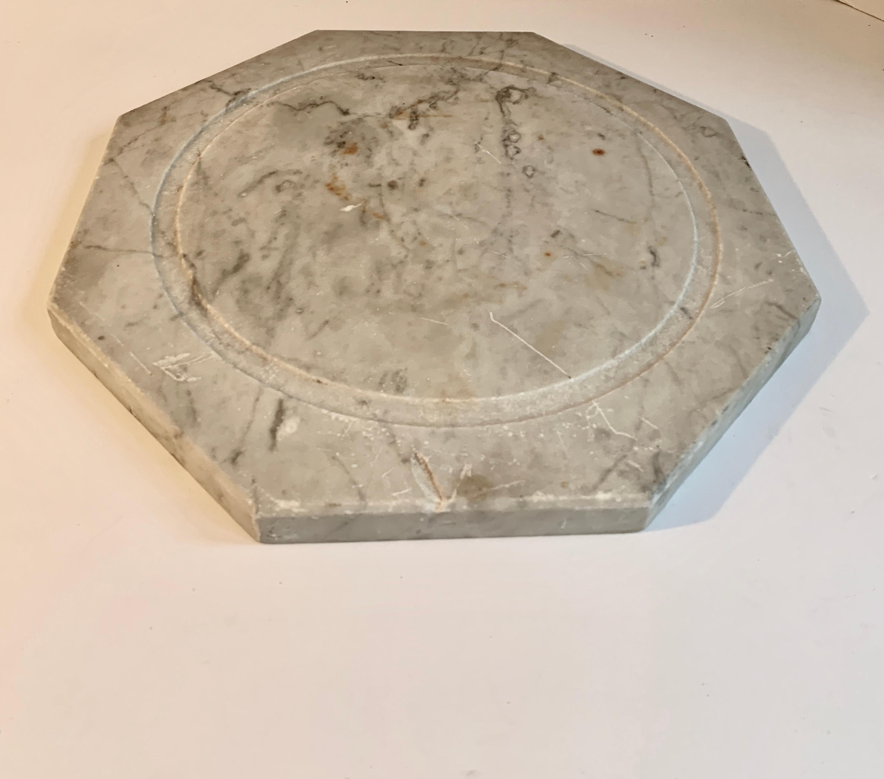 Mid-Century Modern Marble Cheese Server with Bell Jar Dome