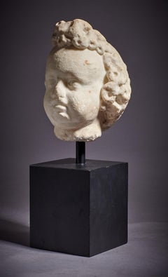 Marble Cherub Head, Late 16th-Early 17th Century, Italian, circa 1600-1620