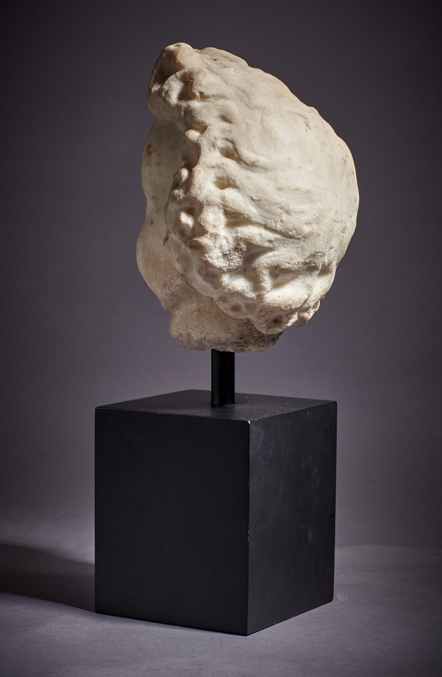 Carved Marble Cherub Head, Late 16th-Early 17th Century, Italian, circa 1600-1620 For Sale