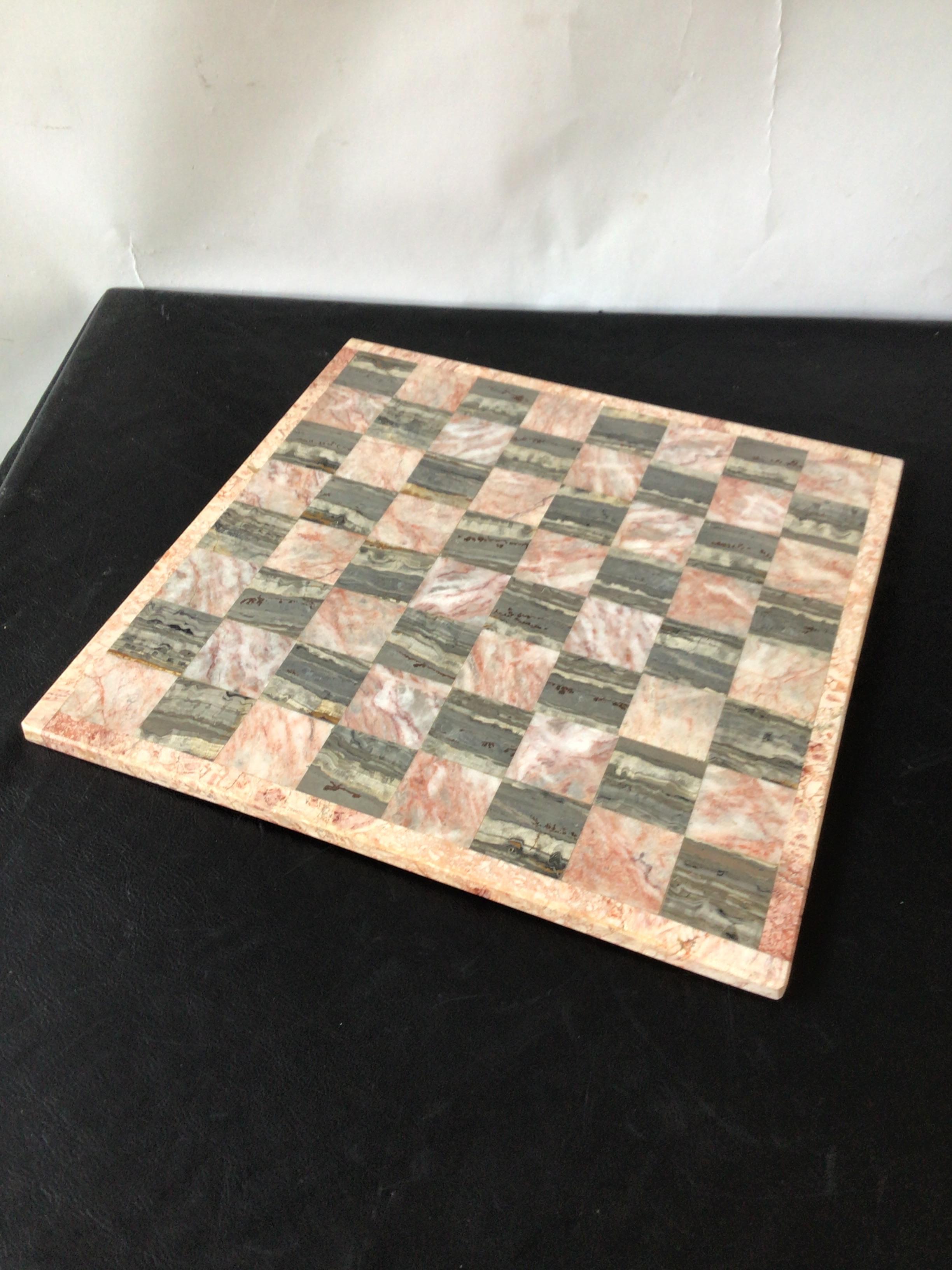 Inlaid marble chess board.