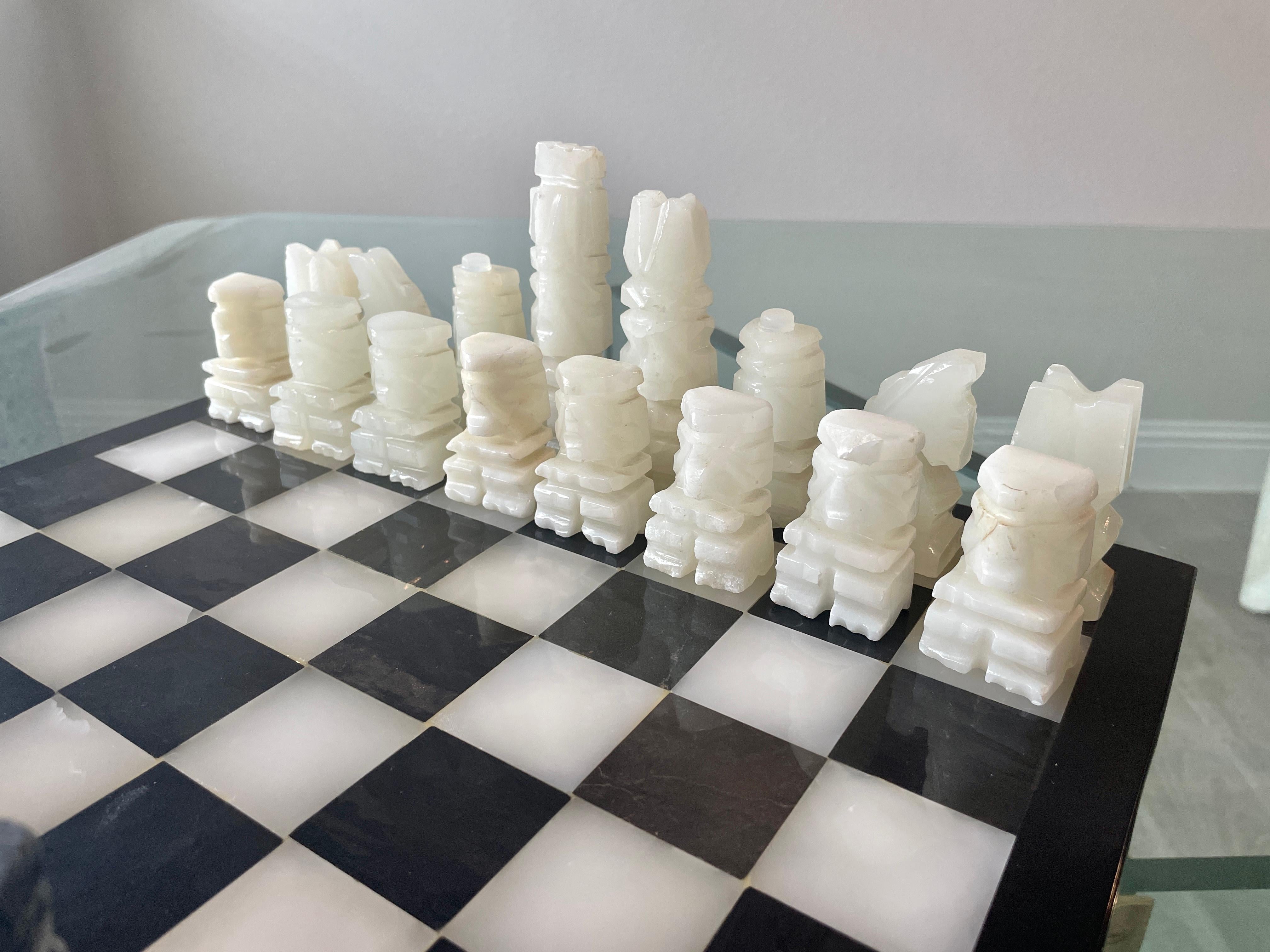 Mid-Century Modern Marble Chess Set For Sale