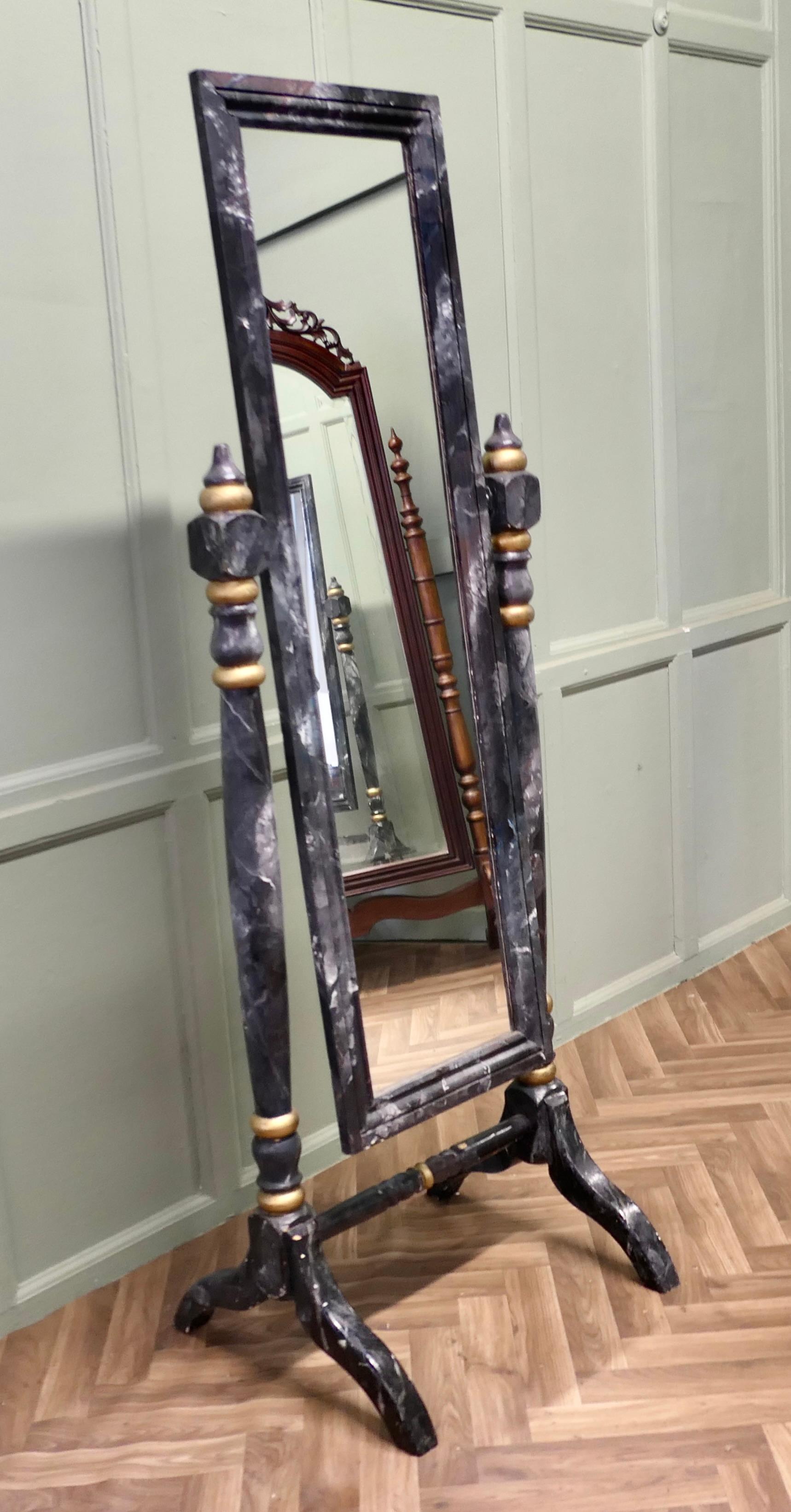 Marble Cheval Mirror, Outfitters Double Sided Dressing Mirror (miroir double face) Bon état - En vente à Godshill, Isle of Wight