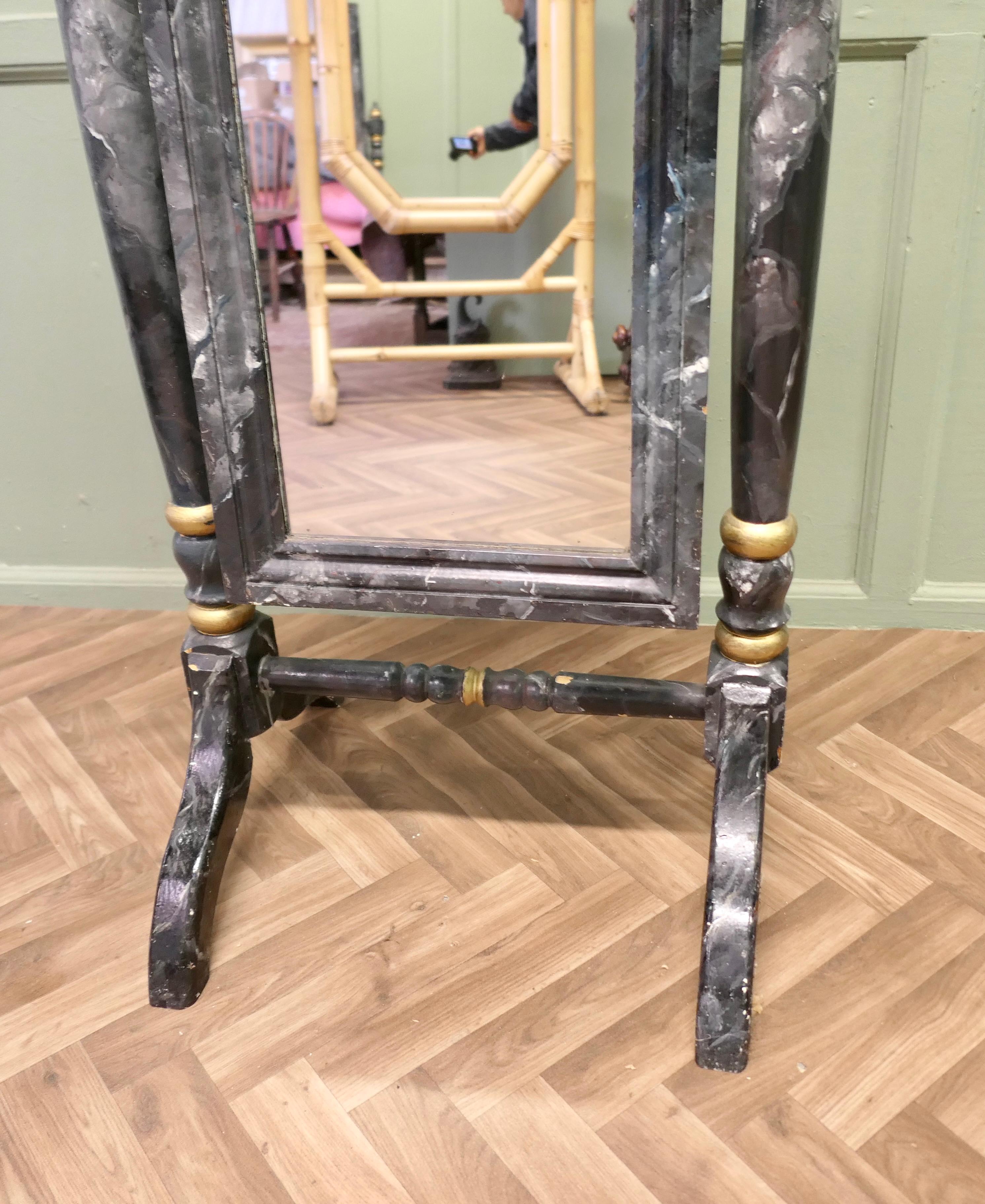 Milieu du XXe siècle Marble Cheval Mirror, Outfitters Double Sided Dressing Mirror (miroir double face) en vente