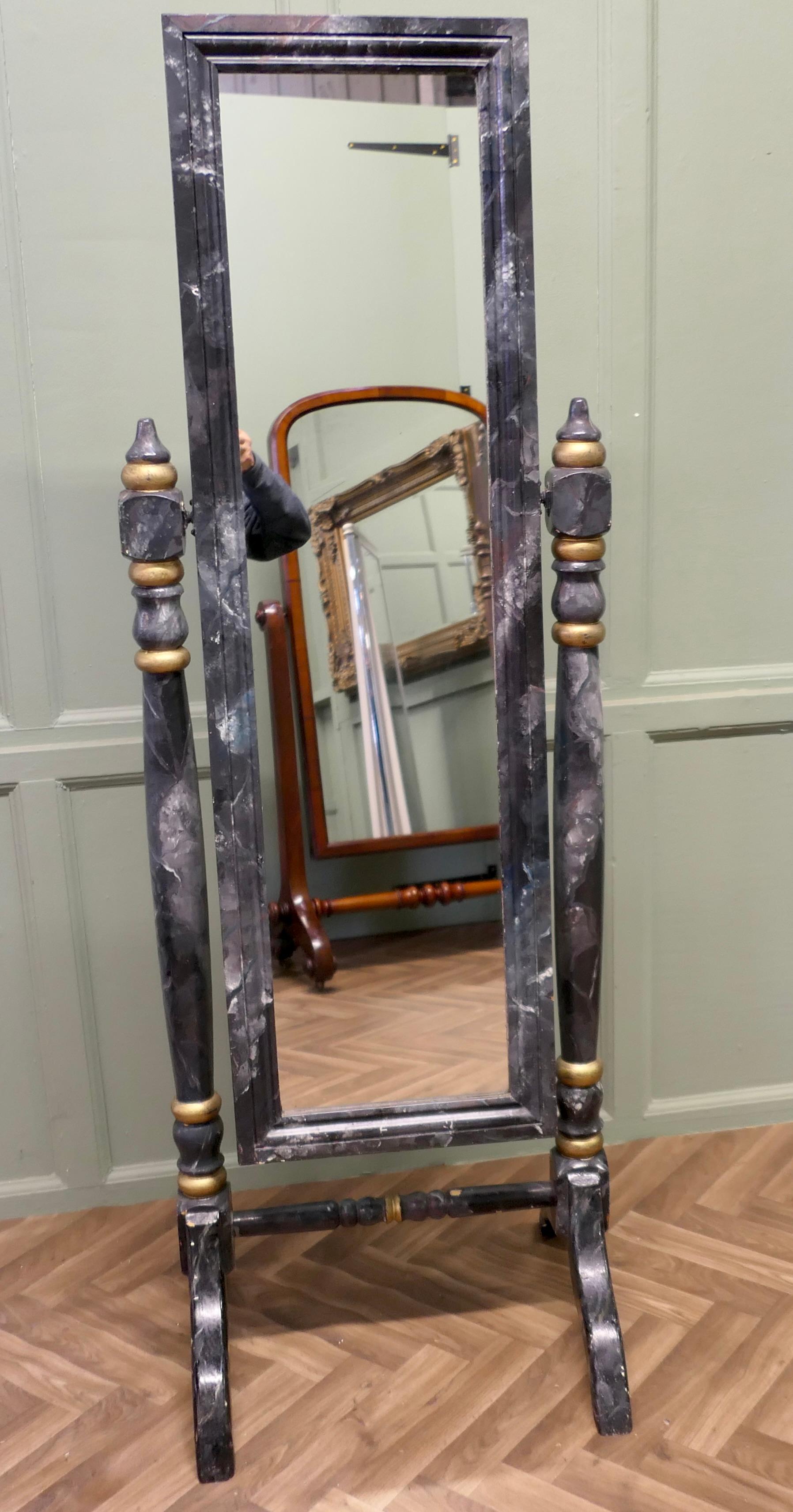 Marble Cheval Mirror, Outfitters Double Sided Dressing Mirror (miroir double face) en vente 1
