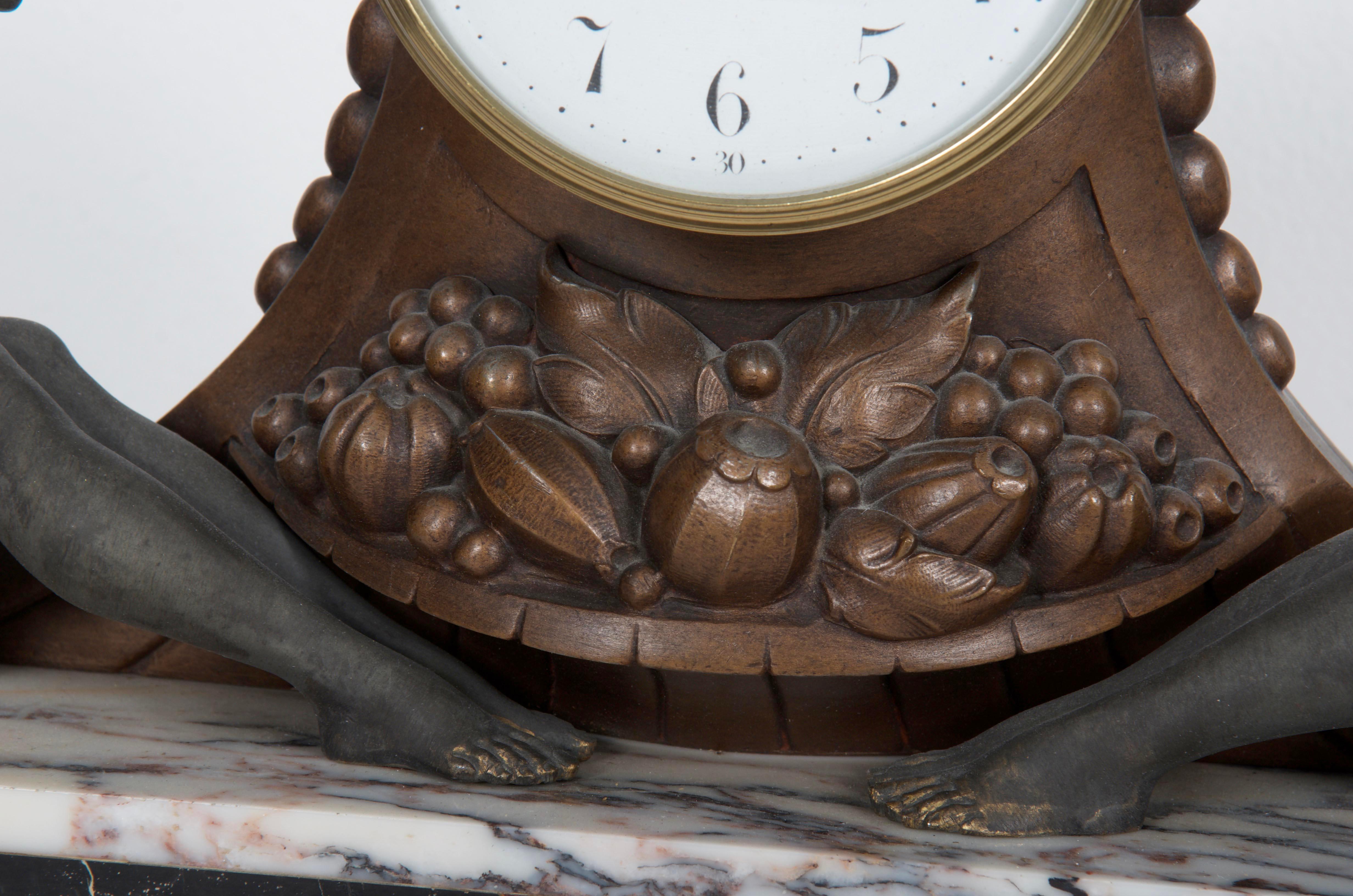 Marble Chimney Mantel Art Deco Clock 1